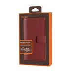 Reiko Genuine Leather Hidden Wallet Case with RFID Shielded Card Slots for iPhone 6/6S 4.7" - Retail Packaging - Burgundy