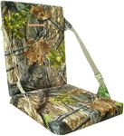 AUSCAMOTEK Camouflage Hunting and Stadium Seat Cushion with Backrest - 5cm Thick, Water-Resistant, Silent Material for Turkey Hunting Fishing Camping and Outdoor Activities (Spring Woodland Pattern)