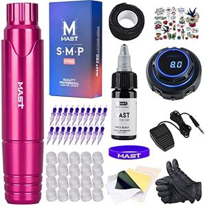 Mast Tattoo Machine Kit Rotary P10 Pen Halo Power Supply Pro Cartridges Needles (TZ367)