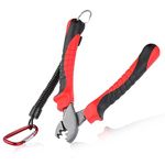 LEONTOOL Fishing Pliers for Single-Barrel Sleeves Fishing Crimping Tool Hand Crimper Tools for Crimping Fishing Leader Fishing Crimping Pliers Saltwater Fishing Gear Tackle with Lanyard