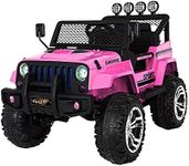 Kids Ride on Car Remote Control Electric Off Road Truck Jeep w/Built-in Songs - Pink