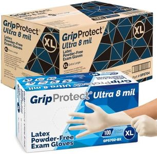 GripProtect Ultra 8 Mil Latex Exam Gloves, Heavy Duty, Medical, Automotive, Industrial, Janitorial (Medium 1,000)