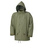 Pioneer Waterproof Oil-Resistant Rain Jacket for Men - Work Rain Gear - Khaki Green