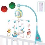 Coriver Baby Mobile, 4 in 1 Cot Mobile with Lights and Music Remote Control 360 ° Rotating Star Projector to Fit All Cots and Baby Carriages, Baby Mobile for Cot Gift for Birth Newborn 0-24 Months