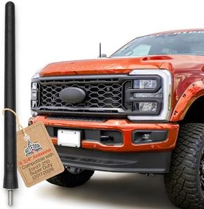 AntennaMastsRus Short Antenna Replacement for Ford F-250 (2017-2024) USA Stainless Steel Threading, Car Wash Proof, Enhanced Reception 6 3/4 Inch Rubber Truck Antenna with Internal Copper Coil