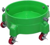 Heavy Duty Car Wash Bucket Dolly with Wheels | 360° Rolling Caddy for 3.5 to 7 Gallon Buckets | Soap Holder, Pail Stand | Supports Up to 300 lbs (Green)