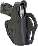 1791 GUNLEATHER XDS Thumb Break Holster - Right Handed OWB Leather Gun Holster - Fits Glock 17, 19, Ruger SR9, SR22, Sig Sauer P225, Springfield XDS, SW Shield MP9 MP40, Walther CCP, Taurus G2 - Black