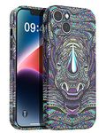 AICase iPhone 14 Case with Full Camera Lens Protection+3D Rhino Pattern, Silicone Girly Cute [10ft Drop Tested ] Slim Fit Scratch-Resistant Shockproof Protective Cover for iPhone 14 6.1 inch