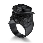 Bandmax Black Plague Doctor Ring for Men Stainless Steel Biker Rings Retro Vintage Style Animal Ring Raven Rings Size 12