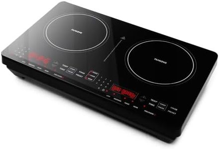 Nuwave PIC Double Pro Induction Cooktop, Patented Dynamic Wattage Technology, Seamless Single Ceramic Glass Surface, Dual 8” Heating Zones, IMD Touch Controls, Portable Precision Cooking, 30603V0