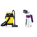 Inalsa Vacuum Cleaner Wet and Dry Micro WD10-1000W with 3in1 Multifunction Wet/Dry/Blowing| 14KPA Suction and Impact Resistant Polymer Tank,(Yellow/Black) Garment Steamer Handy Steam-600W