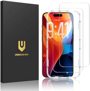 UNBREAKcable 2-Pack Screen Protector for iPhone 17 Pro Max, Military-Grade Shatterproof Tempered Glass [9H+ Hardness] [Easy Installation Frame] [99.99% HD Clear] for Apple iPhone 17 Pro Max