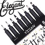 YISAN Calligraphy Pens,Hand Lettering Pens,8 Sizes Brush Tip Markers Set,for Beginners Writing,Black, Art Drawings,70306