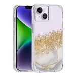Case-Mate iPhone 14 Case - Karat Marble [10FT Drop Protection] [Wireless Charging Compatible] Luxury Cover with Cute Bling Sparkle for iPhone 14 6.1", Anti-Scratch, Shock Absorbent Materials, Slim Fit