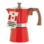 GROSCHE Milano Stovetop Espresso Maker Moka Pot 6 espresso Cup, 9.3 oz, Red - Cuban Coffee Maker Stove top coffee maker Moka Italian espresso greca coffee maker brewer percolator
