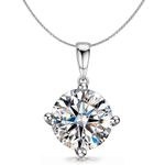 HighSpark 925 Silver Solitaire Pendant with Chain for Women | 92.5 Sterling Silver & Diamond like Brilliance Sparkling Zirconia for that Stunning Shine | Lovely Gift - Silver 8mm