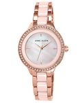 Anne Klein Quartz Analog Mother of Pearl Dial Ceramic Strap Watch for Women-NEAK1418RGLP