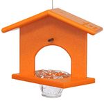 Amish-Made Oriole Bird Feeder, Eco-Friendly Poly-Wood Hanging Decorative Oriole Jelly Feeder (Orange)