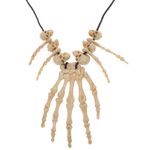 Skull Necklace Vintage Hand Bone Pendant for Cosplay Fancy Party Dress Up Costume