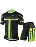 INBIKE Men Cycling Jerseys Set Short Sleeves 3D Padded Shorts Summer Mens Bicycle Bike Sportwear(M)