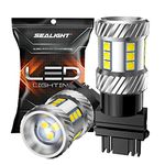 SEALIGHT 2024 Upgraded 3157 LED Bulbs, 6000K Xenon White 3600 Lumens Super Bright 3157 LED Backup Reverse Lights, LED Brake Lights Tail Lights, 3056 3156 3057 3157 LED Bulbs, Pack of 2