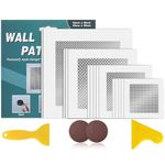 Deuvuo 19 Pcs Drywall Patch Repair Kit, 4 Drywall Patch Sizes(2/4/6/8 Inch) with Scraper, Sandpaper for Damaged Drywall Ceiling - Say Goodbye to Unsightly Holes with Our Drywall Hole Repair Kit