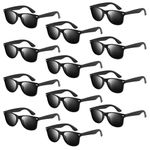 NEBURORA 6 Pack Black Sunglasses Bulk Retro Black Shades Party Sunglasses for Adult Men Women Summer Beach Party Accessories