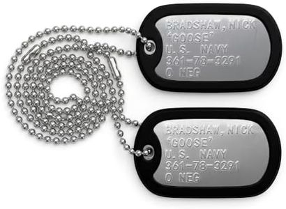 BVVDVR Military Dog Tag Necklace with Pre-Stamped ID Plates and Silencers