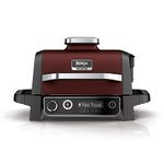 Ninja Woodfire Electric Outdoor BBQ Grill, Smoker and Air Fryer with Pellets and Digital Probe, 5 Skewers, 7 Functions; Grill, Smoke, Air Fry, Roast and more, Red/Black, Amazon Exclusive OG751UKAMZ