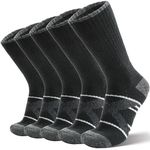 ANTSANG Merino Wool Socks for Men & Women Thermal Winter Hiking Warm Thick Crew Cozy Boot Work Gift Socks Stocking Stuffers 5 Pairs(Classic Black)