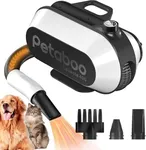 petaboo Dog Dryer for Pet Grooming, High-Velocity Force Blow Dryer, Low Noise Dog Hair Dryer with 3 Nozzles & Adjustable Speed & 3 Temperature for Dog & Cat