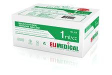 Elimedical Veterinary Syringe U-40 1ml 28G x 1/2" Individually packed, 100pcs/box 10V2813BB