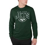 Junk Food Clothing x NFL - New York Jets - Bold Logo - Unisex Adult Long Sleeve T-Shirt for Men and Women - Size X-Large