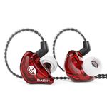 BASN Bsinger BC100 in Ear Monitor Headphones Universal Fit Noise Cancelling IEM Earphones for Musicians Singers Studio Audiophiles (Red)