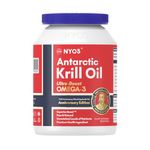 NYO3 Krill Oil 1000mg Omega 3 Supplement, EPA & DHA, 90 Softgels Antarctic Krill Oil Astaxanthin and High Phospholipids