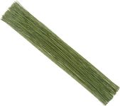 KIMOBER 200 Pcs 16 Inch 26 Gauge Dark Green Floral Stem Wire,Floral Paper Wrapped Wire Flower Making Accessory for DIY Bouquet Stem Wrapping and Crafts(Dark Green)