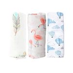 ELEMENTARY - basics redefined (Pack of 3) Super-Soft Organic Cotton Muslin Swaddle wrap for New Born; Baby Shower Gift Set (Multicolour, 112 x 112 cm)