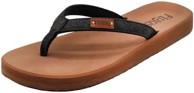 Flojos Women's Billie Sandal, Black Artisan, 7 M US