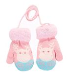 Toddler Kids Winter Warm Thick Knitted Gloves Cute Elk Magic Stretch Mitten Thermal Plush Lining Snow Ski Full Finger Gloves