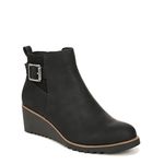 LifeStride Women's Zayne Chelsea Wedge Ankle Booties Boot, Black, 8