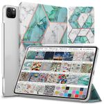 DuraSafe Cases for iPad PRO 11 3rd Gen 2021 Cover A2377 A2459 A2301 A2460 MHQR3HN/A MHQW3HN/A MHQX3HN/A MHQU3HN/A MHQV3HN/A MHMT3HN/A MHMU3HN/A MHMV3HN/A MHMW3HN/A MHMX3HN/A MHMY3HN/A Marble Green