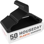 HOUSE DAY Plastic Hangers 50 Pack - Adult Clothes Hangers Black - Space Saving, Non-Slip, Durable Notched Hangers for Closet Organized, Perfect Slim Coat Hangers - Percheros Ganchos para Colgar Ropa