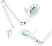 Brightech LightView PRO Magnifying Desk Lamp, 2.25x Light Magnifier, Adjustable Magnifying Glass with Light for Crafts, Reading, Close Work - White