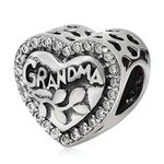 Grandma Charm 925 Sterling Silver Family Charm Sister Charm Mother Charm Father Charm Love Charm for Pandora Charm Bracelet (Grandma)