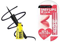 Maybelline New York Baby Lips Lip Balm, Cherry Kiss, 4g and Maybelline New York Colossal Bold Eyeliner, Black, 3g