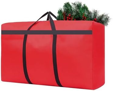 HikooLSS Small Christmas Tree Storage Bag 4Ft/5Ft Heavy Duty Reusable 600D Oxford Fabric Waterproof Dustproof Xmas Tree Bag/Container/Holder for Short Artificial Christmas Tree(39" X 12" X 24") Red