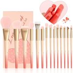 DUcare Makeup Brushes Set 14Pcs Love Struck Makeup Brush Set Premium Synthetic Kabuki Foundation Blending Face Powder Blush Concealers Eye Shadows Brushes