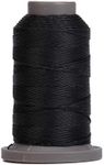 WUTA Leather Sewing Round Waxed Thread Polyster Hand Sewing Line Leather Work Cord Tool DIY 28 Colors Available (Black, 0.45mm)