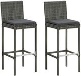 vidaXL 2x Garden Bar Stools with Cu
