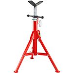 VEVOR V Head Pipe Stand Adjustable Height 28-52 Inch, Pipe Jack Stands 2500 LB. Capacity,Folding Portable Pipe Stands 1/2 to 12 Inch Pipe Supporting,Steel Jack Stands